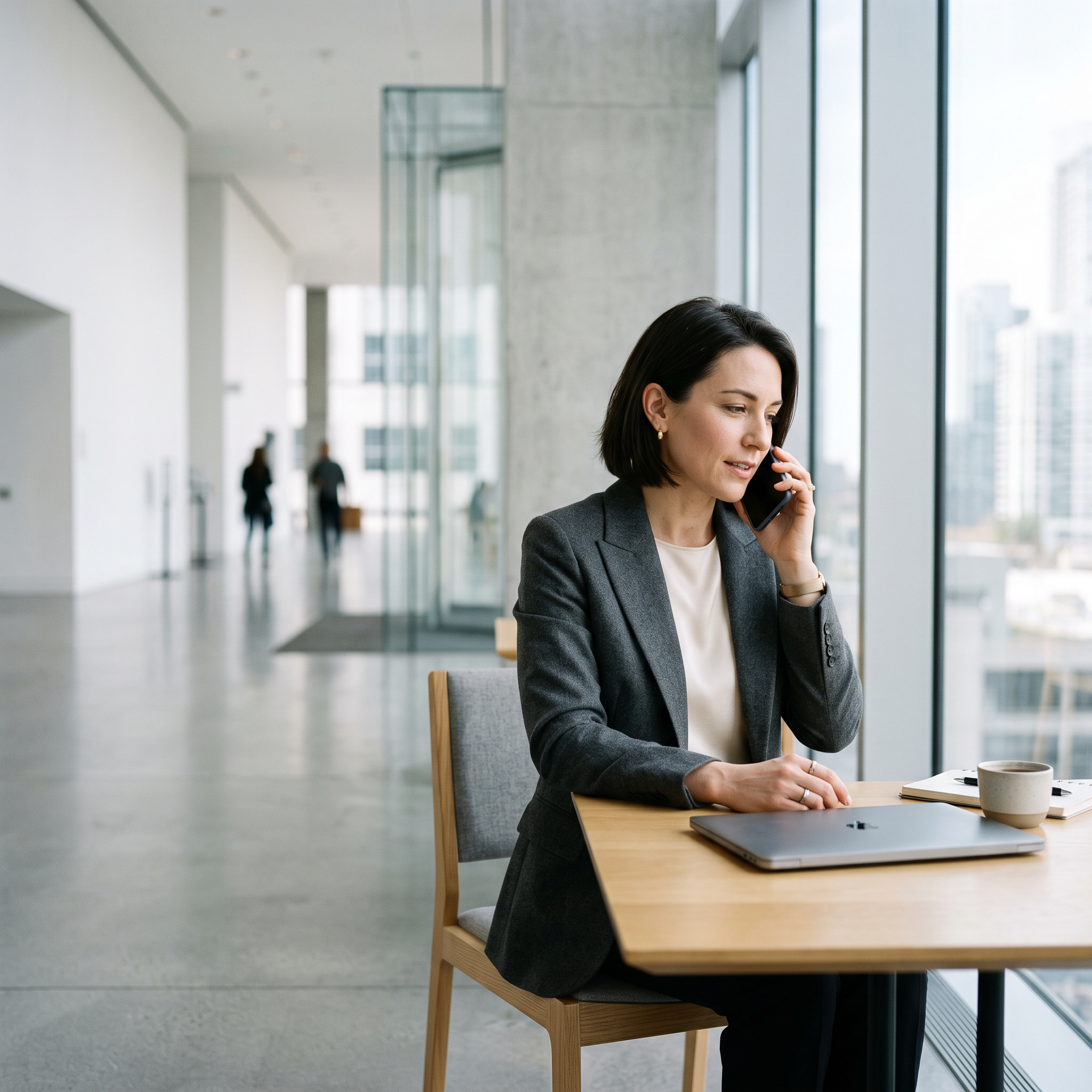 Office space with people working