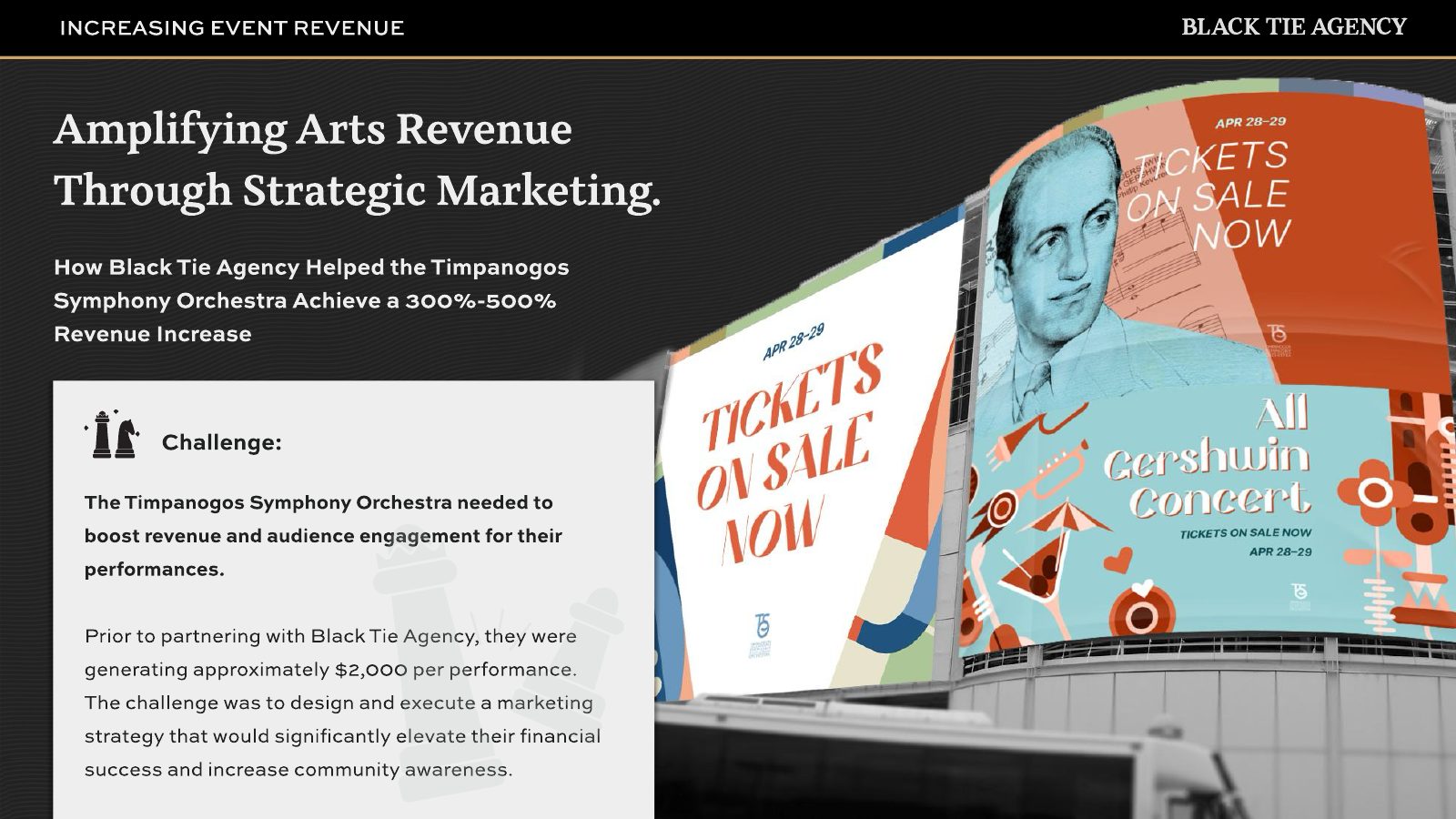 Timpanogos Symphony Orchestra case study cover with concert promotion artwork